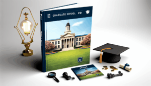 alt_text: Professional PDF cover for a graduate school guide, featuring academic imagery and elegant design.