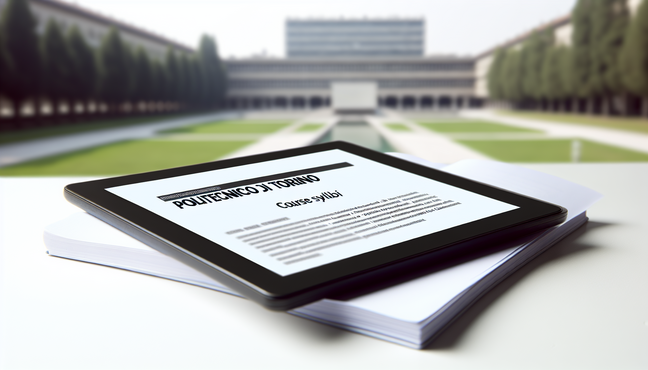 Download certified Course Description or Syllabus of courses and GPA/ECTS for Politecnico di Torino applicants