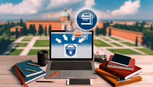 alt_text: Cover image for applicants featuring University of Naples branding, digital devices, and course materials.